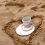 Tasse blanche céramique fait main du service "White Love" avec un coeur