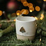 Tasse en céramique blanc fait main du service « White Tree » avec une étoile couleur menthe