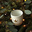 Tasse en céramique blanc fait main du service « White Star » avec une étoile de mer couleur moutarde