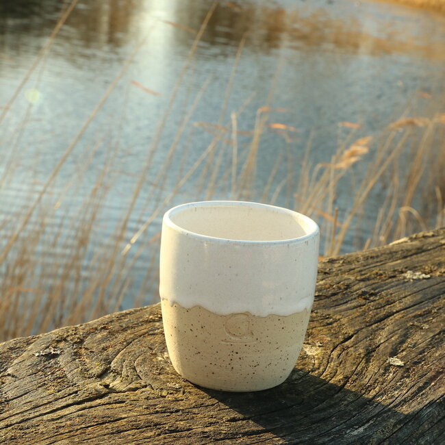 Pot à lait en céramique faite à la main, White Spots