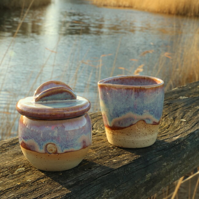 Keramisch handgemaakt melkkannetje van ons koffieservies  "Sunrise"