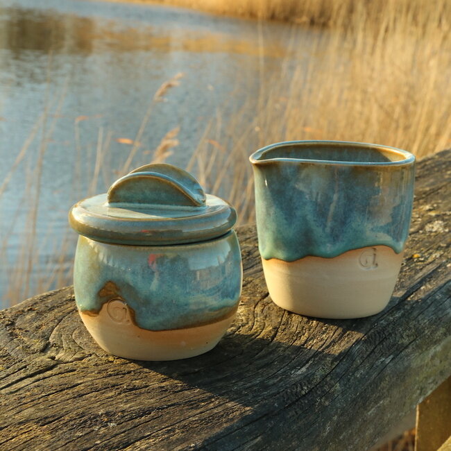 Ceramic handmade milk jug, Mint