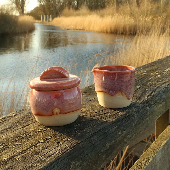 Ceramic handmade milk jug from our coffee service "Sungreen"