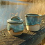 Sugar bowl "Mint" handmade in natural clay with a uniquely designed Artisann