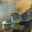 Sugar bowl "Mint" handmade in natural clay with a uniquely designed Artisann