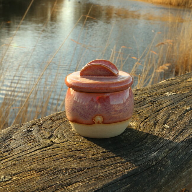 Ceramic handmade sugar bowl, Sungreen