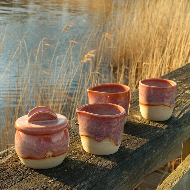 Ceramic handmade sugar bowl, Sungreen