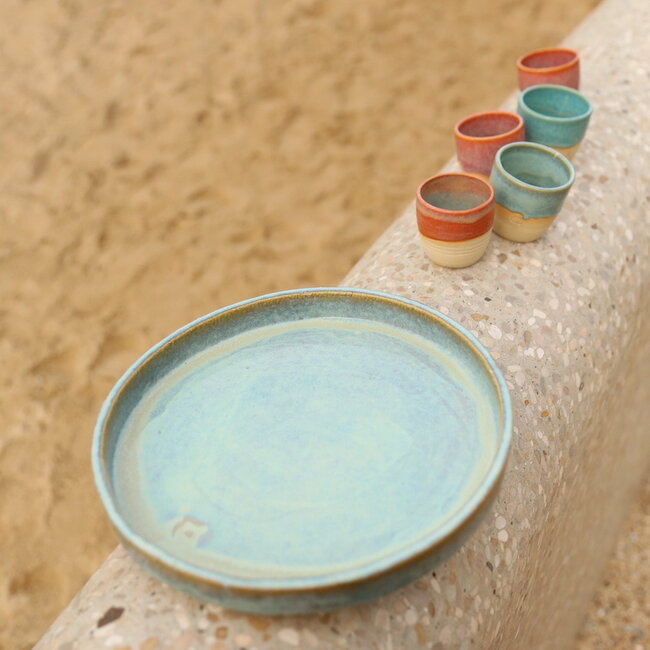 Ceramic handmade tapas dish, Mint