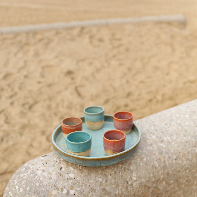 Plat à tapas en céramique fait main, Menthe