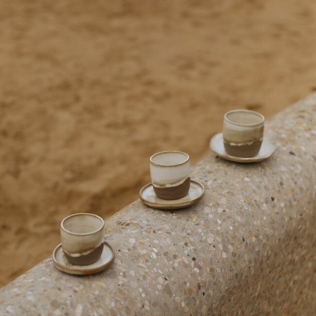 Contemporary, handmade ceramic cup from the tableware and collection “Italian White"