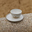 Handmade white ceramic plate from the tableware and collection “White Spots"