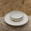 Handmade ceramic plate,  White Spots