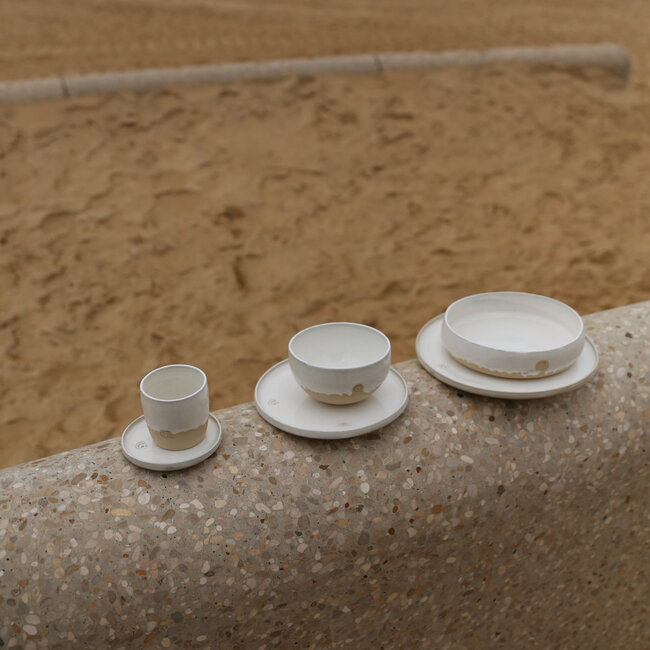 Handmade ceramic scale, White Dunes