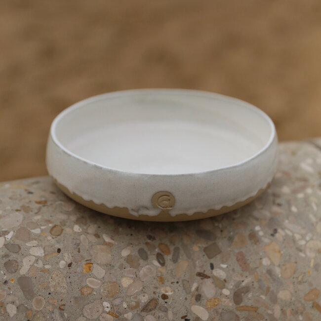 Handmade ceramic scale with unique glazes from the "White Dunes" service