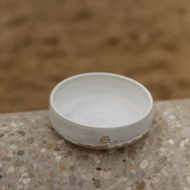 Handmade ceramic scale with unique glazes from the "White Dunes" service