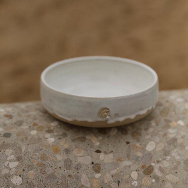 Handmade ceramic scale with unique glazes from the "White Dunes" service