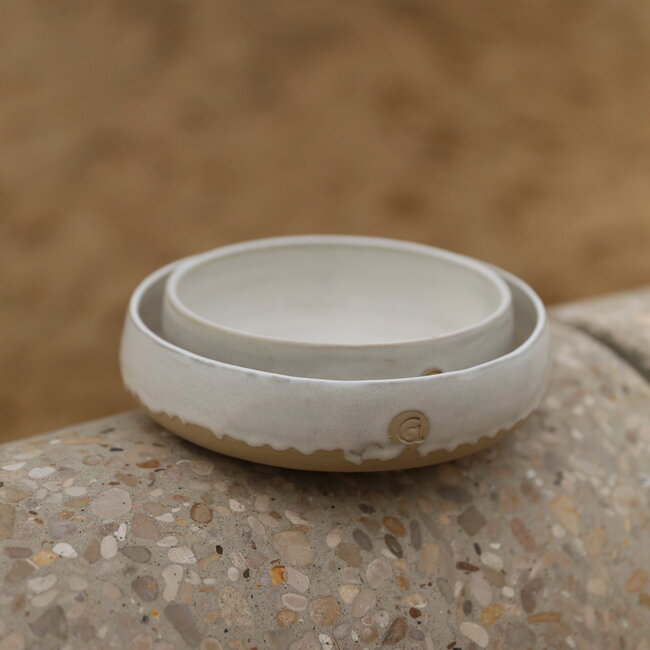 Handmade ceramic scale, White Dunes