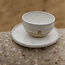Handmade ceramic bowl with unique glazes from the "White Dunes" service