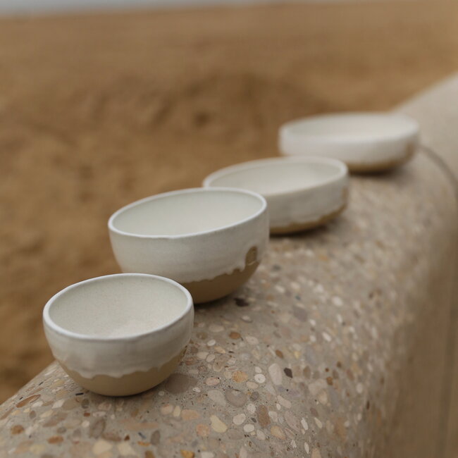 Handmade ceramic bowl, White Dunes