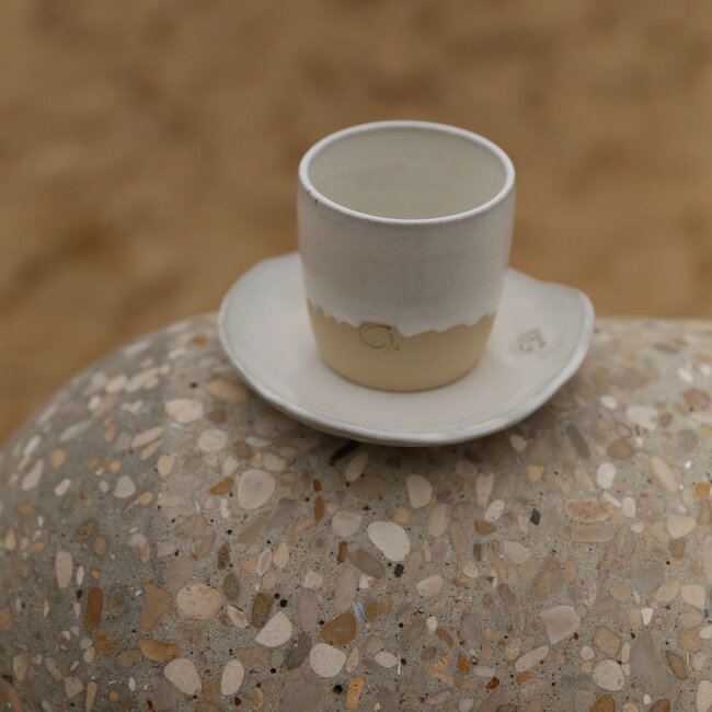 Handmade ceramic little scale Coquillage, White