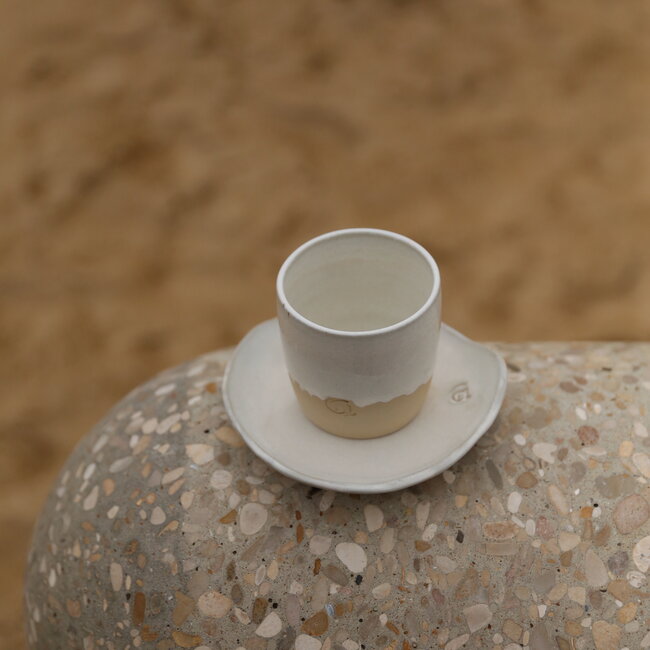 Tasse à café artisanale en céramique, White Dunes