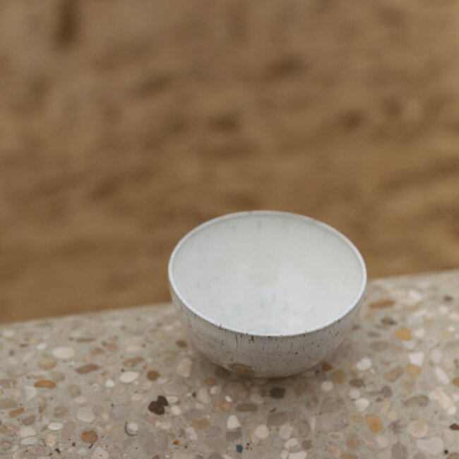 Handmade ceramic bowl with unique glazes from the "White Spots" service