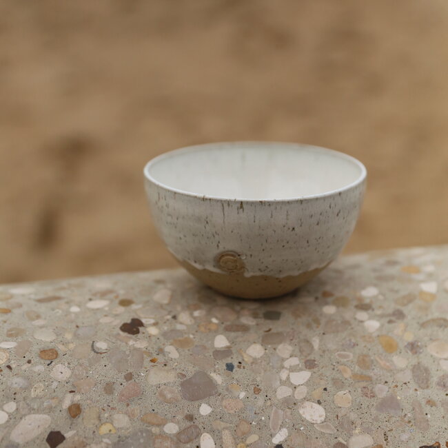 Handmade ceramic bowl, White Spots