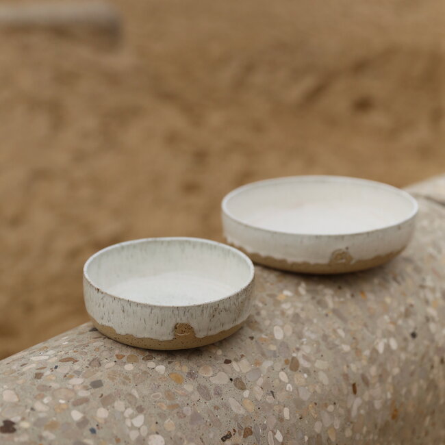 Handmade ceramic scale with unique glazes from the "White Spots" service