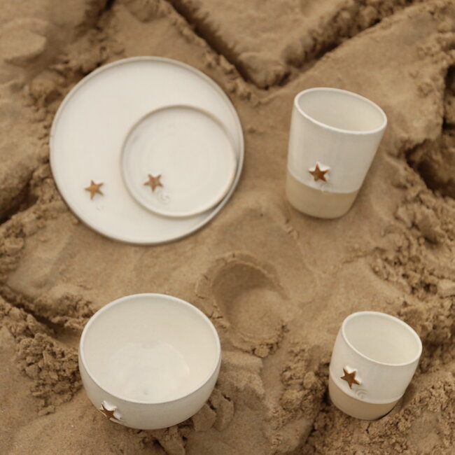 Handmade ceramic bowl, White Star