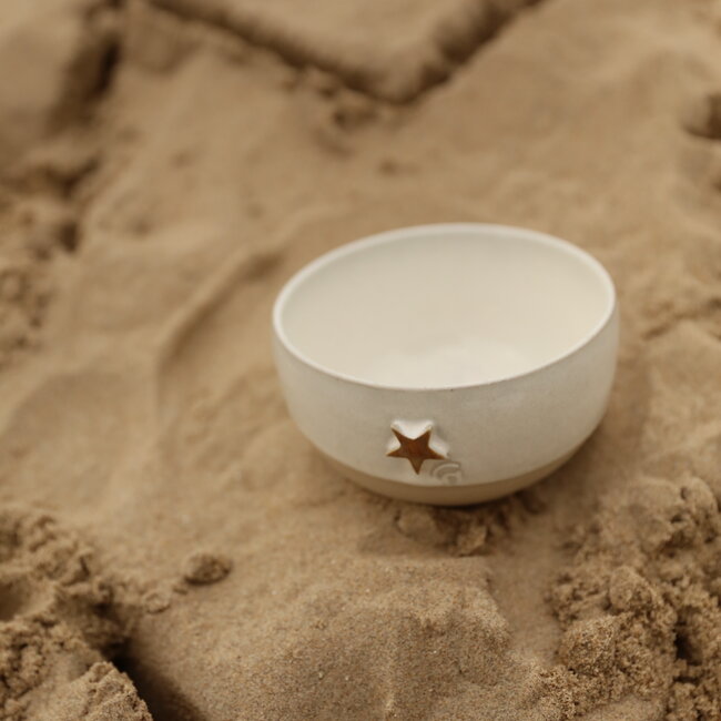 Keramische handgemaakte kom, White Star