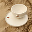 Handgemaakte keramische kom met een uniek hartje van het koffieservies "White Heart"