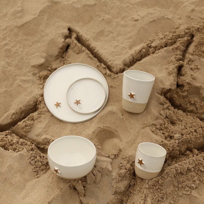 Achetez un ensemble petit-déjeuner blanc en céramique fait main avec une étoile "White Star"