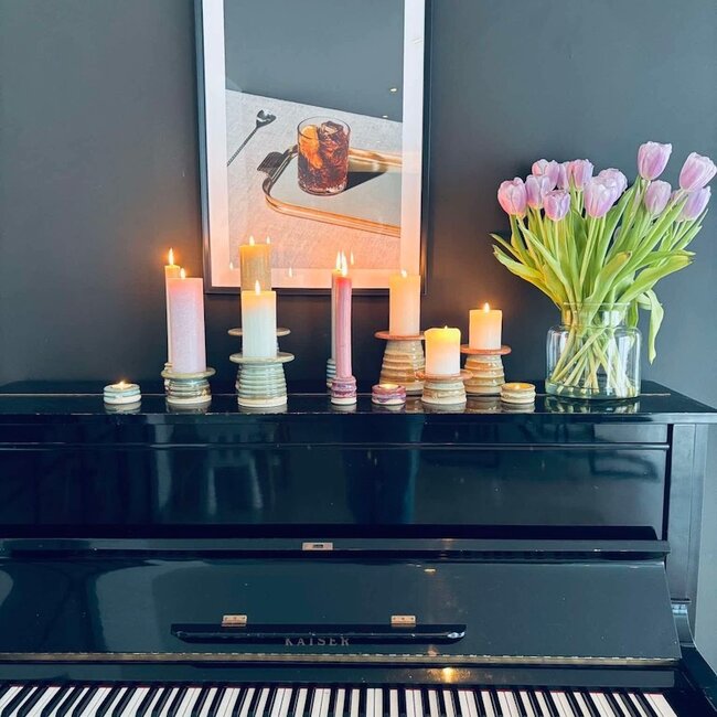 Handmade ceramic tealightholder, Mint