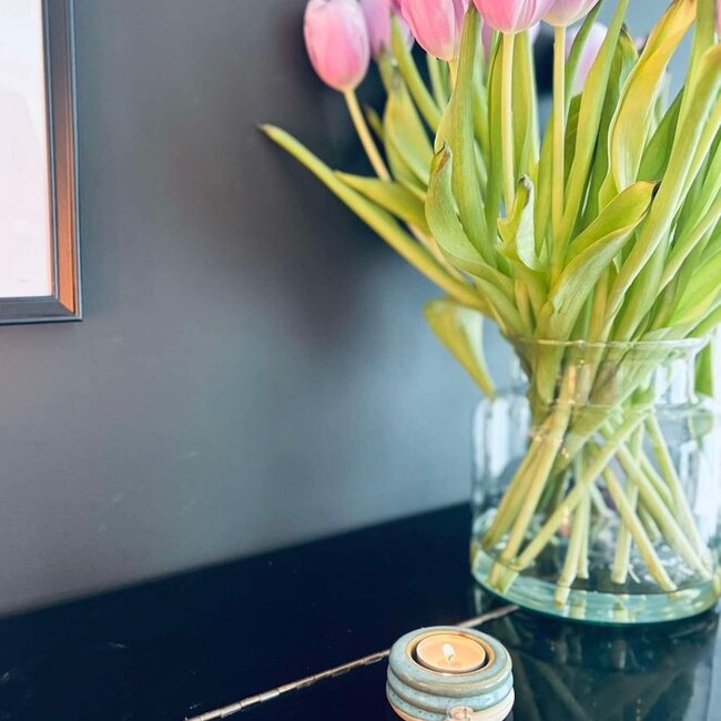 Bougeoir en céramique fait à la main, Menthe