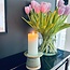 Handmade ceramic candle holder, Mint