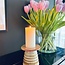 Handmade ceramic candle holder, Mustard