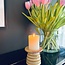 Handmade ceramic candle holder, Mustard