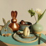 The unique Easter bunny is handmade and finished with our Mint glaze.