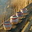 Sugar bowl "Sunrise"handmade in spots clay with a uniquely designed Artisann