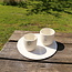 White porcelain cup with an artistic bubbles “Bulles” technique. Each cup is unique