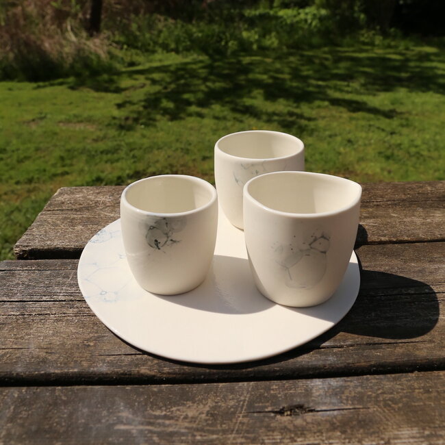 Porcelain handmade cup, Bulles
