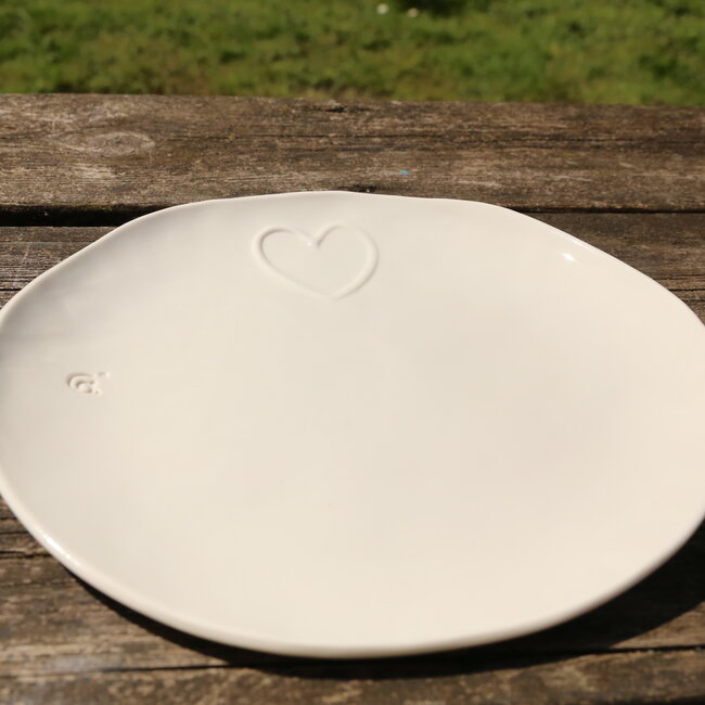 Handmade porcelain plate, Heart