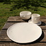 Unique handmade porcelain plate with a subtle heart incorporated
