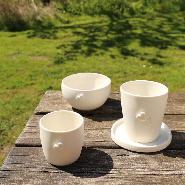 Tasse de café en porcelaine faite à la main, Coeur