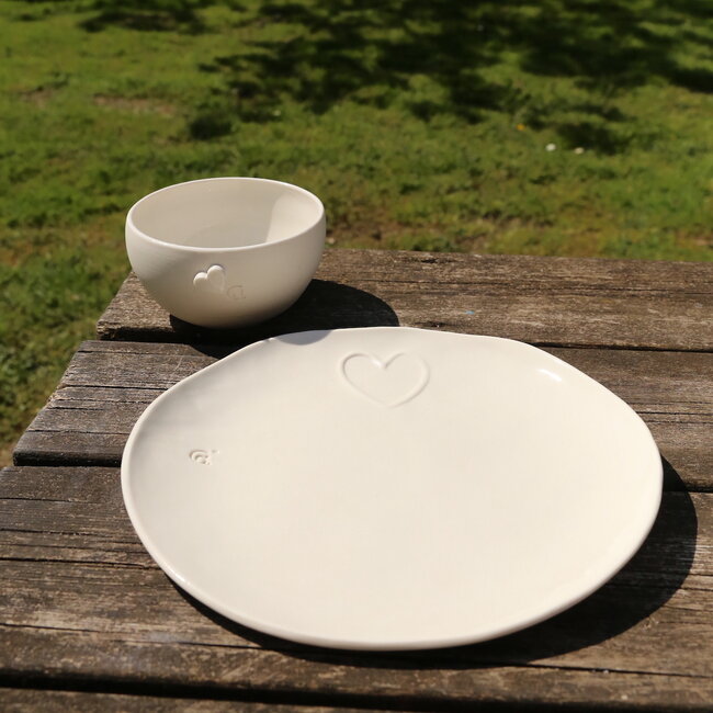 Bol en porcelaine faite à la main, Coeur