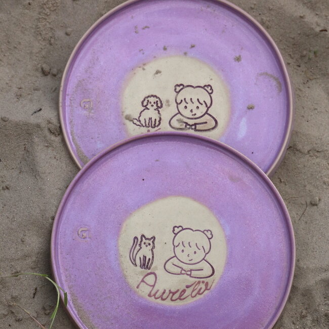 Handmade ceramic children's plate "Aurélie"