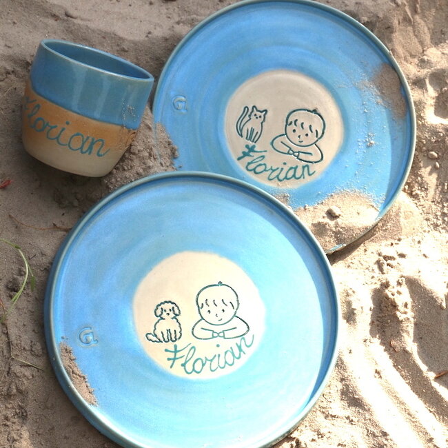 Handmade ceramic cup from our children's tableware "Florean"