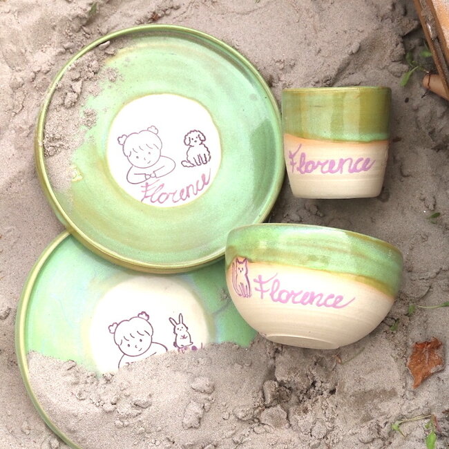 Handmade ceramic children's plate "Florence"