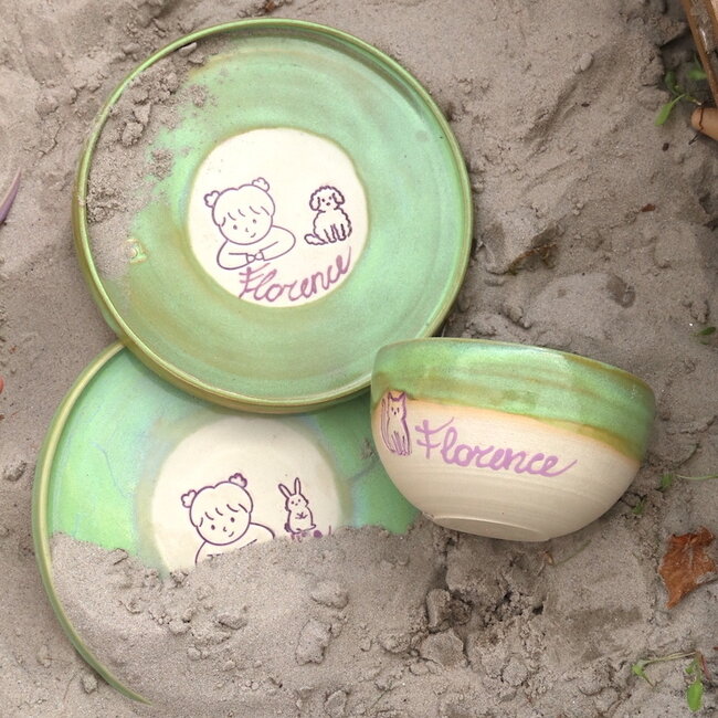 Assiette artisanal céramique pour enfant "Florence"
