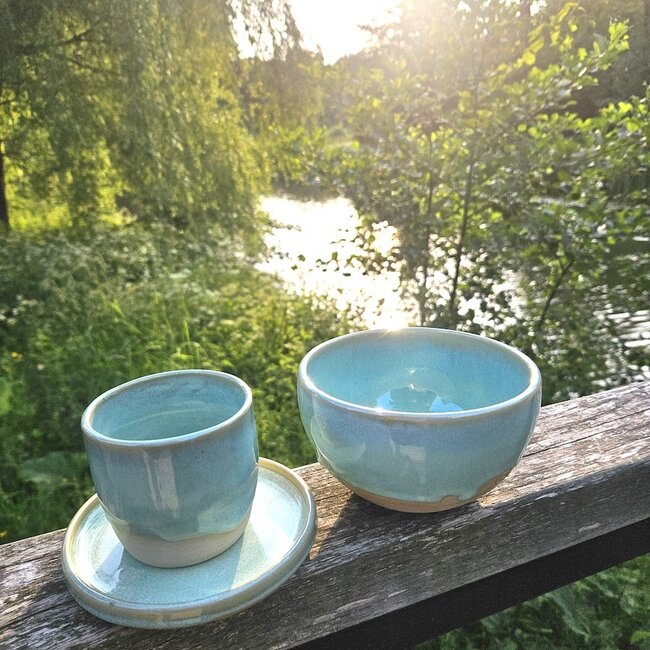 Contemporary, handmade ceramic cup from the tableware and collection “Lagune"